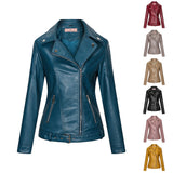 Red Leather Jacket Zipper PU Leather Jacket