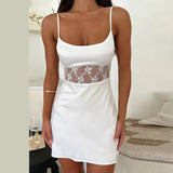 Women Dresses Spring Short Skirt Lace Sling Dress (Csm202403)