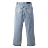 Men Jeans Vintage Men's Flared Distressed Wide Leg Jeans