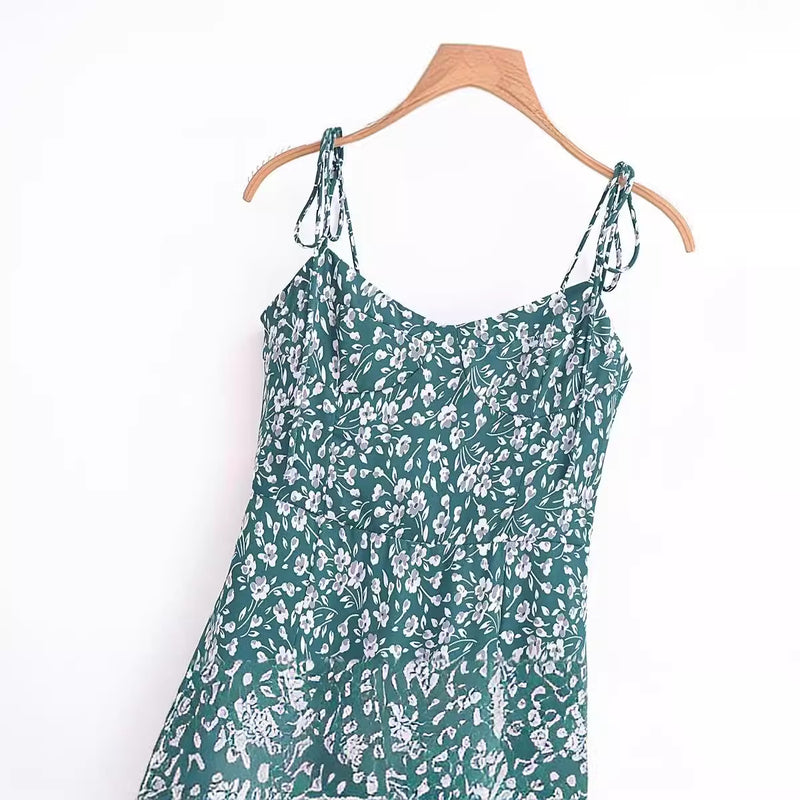 Women Dresses Summer Retro Long Sling Dress (Xds0414)
