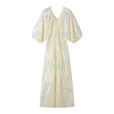Women Dresses Summer Batwing Sleeve V-neck Long Dress (Xds0414)