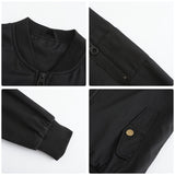Women's Trench Coat Spring and Autumn Thin Flight Jacket Women's Casual Long Sleeve Coat Women's Loose Lapel Baseball Uniform