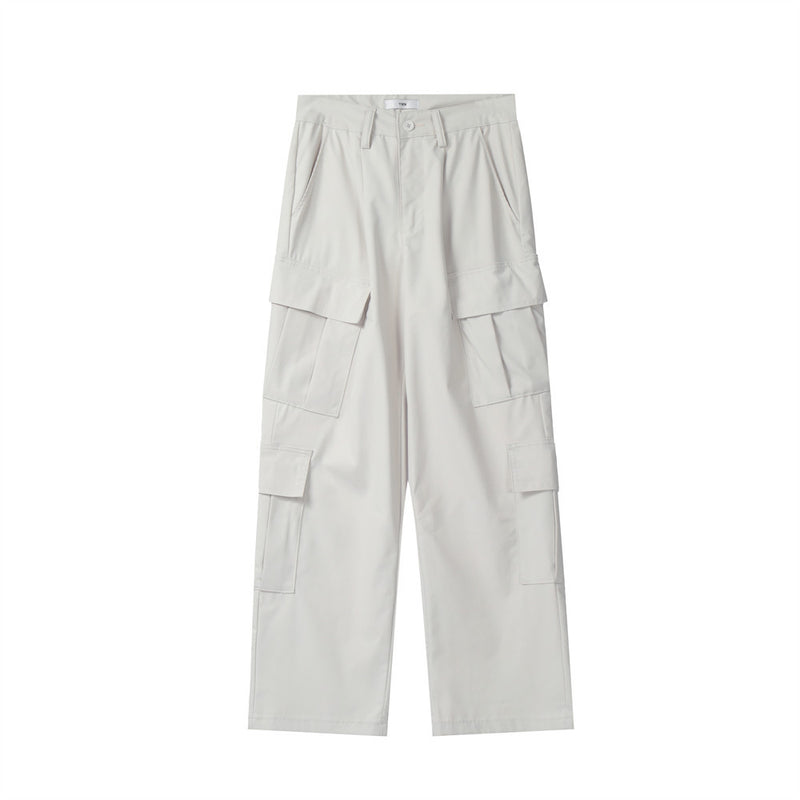 Men Sweatpants Multi-Pocket Workwear Casual Straight Trousers