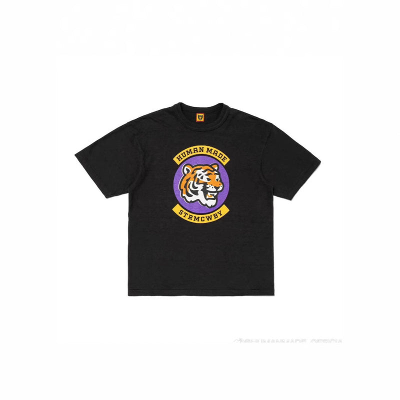 Men T-shirts HUMAN Tiger Head Printed Short Sleeves