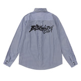 Unisex Jacket Autumn Navy Embroidered Shirt