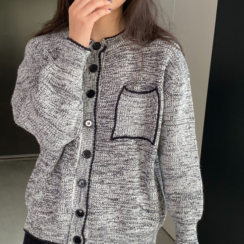 Women Cardigan Sweater Spring Cardigan Coat Black and White Button Sweater Coat 1t1308