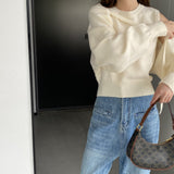Women Knitted Two-Piece Set Vest Two-Piece Set Short Knitted Shawl Suit Jt8631