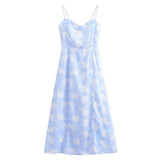 Women Dresses Summer Split Sling Dress (Xds0414)