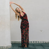 Women Dresses Summer Slim Fit Long Dress Sexy Leopard Print Dress