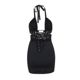 Women Dresses Spring Backless Hip Skirt Sexy Slim Fit Hollow Dress Women (Csm202403)