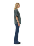 Pure cotton loose T-shirt with round neck and short sleeves