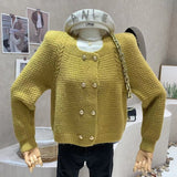 Women Knitwear Spring and Autumn round Neck Sweater Loose Knitted Cardigan