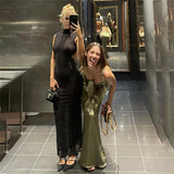 Women Dresses Spring and Summer Sexy Sleeveless Backless Slim Fit Dress (Bla0420)
