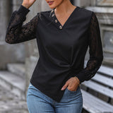 Women Knitted Sweater Autumn Black Long-Sleeved Knitted Top