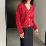 Women Cardigan Sweater Cardigan Coat Wool Button Coat Spring Y950