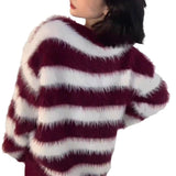 Women Knitwear Autumn and Winter Striped Sweater Loose Sweater