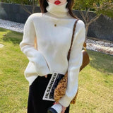 Women Knitted Pullover Autumn and Winter Turtleneck Sweater Slim Fit Top Sweater
