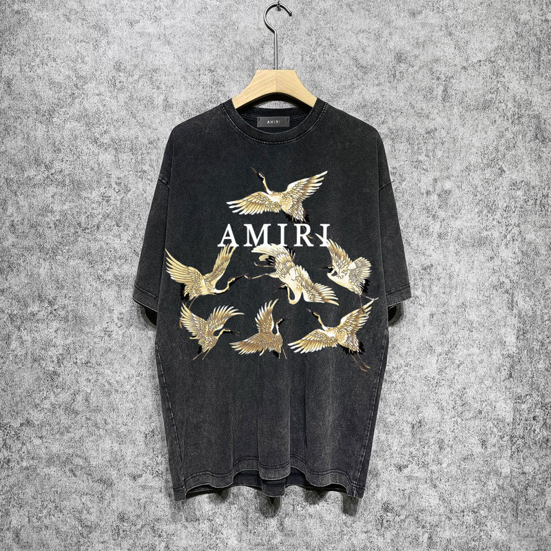 Amiri T-shirt Washed and Worn Retro Short Sleeve T-shirt