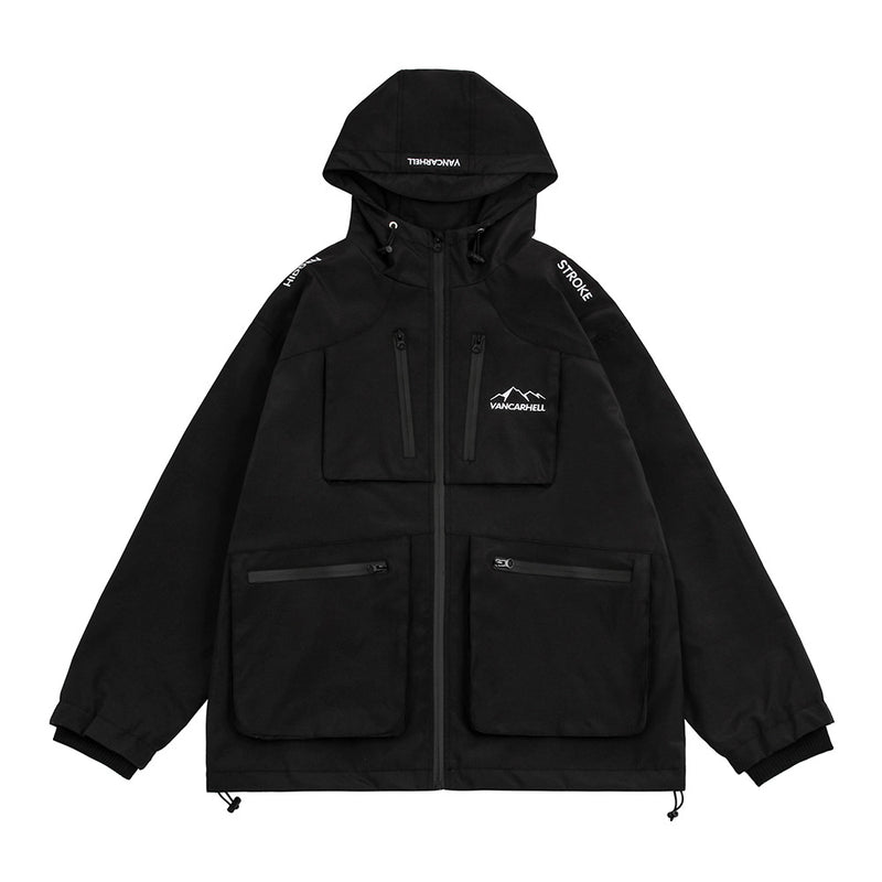 Men Jacket Coat Workwear Hooded Jacket Men Windproof Shell Jacket Jacket Trench Coat