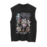 Men Vest Retro Sleeveless Vest T-shirt