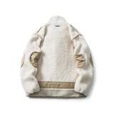 Unisex Winter Cotton Coat Lambswool Stand-up Collar Cotton-Padded Clothes Vintage Loose and Warm Cotton-Padded Jacket