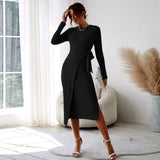 Women Dress Slim Fit Sexy Sheath Long Sleeve Dress