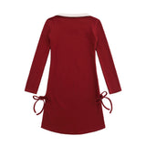 Women Dresses Polo Collar Long Sleeve Dress