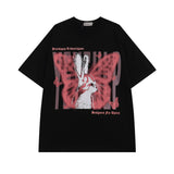 Men T Shirt Hip Hop Fun Butterfly Graffiti Couple Short Sleeve T-shirt