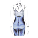 Women Dresses Fall Sexy U Collar Backless Sheath Dress