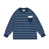 Unisex Sweater Fall Vintage Stripe Pocket Sweater