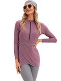 Muslim Bathing Suits Muslim Swimwear Printed Muslim Women's Swimsuit Zipper Chest Pad Burkini