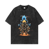 Washed and old T-shirt summer men's top