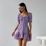 Women Dress Plaid Dress Spring/Summer A- line Skirt