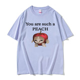 Funny Apple Cat Meme T-Shirt You Are Such A Peach Print
