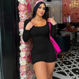 Women Dresses Spring Sexy Backless Slim Fit Long Sleeve Narrow Dress