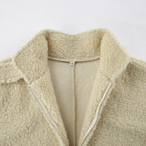 Women Trench Coat Autumn Winter Berber Fleece Coat Stand Collar Casual Loose