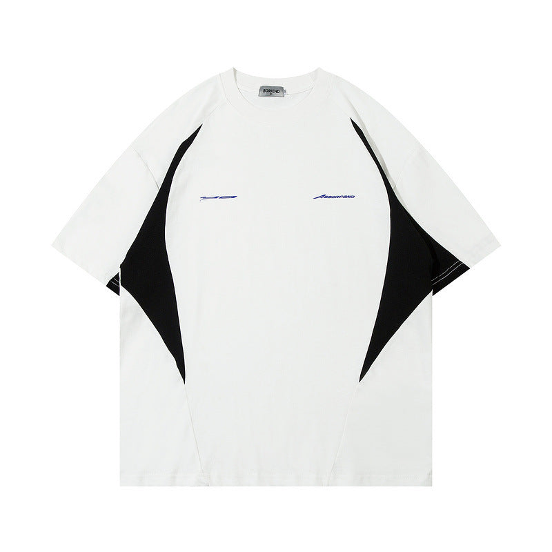 Men T Shirt Retro Short Sleeve T-shirt Men and Women Old School Loose