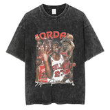 Dennis Basketball Graphic T Shirt Men's Vintage Washed