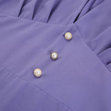 Women Dress Elegant Lantern Sleeve Chiffon Dress