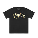 Asap Rocky T Shirts VLONE ASAP ROCKY Halloween Skull Bone Print Loose Short Sleeve T-Shirt