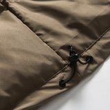 Unisex Winter Cotton Coat Zipper Pocket Hooded down Jacket Vintage Loose and Warm down Jacket