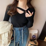 Women Knitwear Autumn and Winter V-neck Sweaters Bottoming Shirt