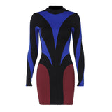 Women Dresses Winter Slim Fit round Neck Long Sleeves Sheath Dress
