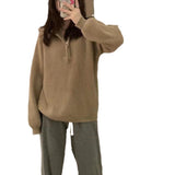 Women Knitwear Autumn and Winter Turtleneck Zipper Sweater Loose Sweater