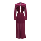 Women Dresses Sexy Deep V-neck Hollow Backless Dress Dress (Zns0409)