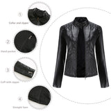 Red Leather Jacket Autumn and Winter Leisure Leather Motorcycle Jacket