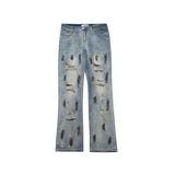 Men Jeans Washed Make Old Ripped Jeans