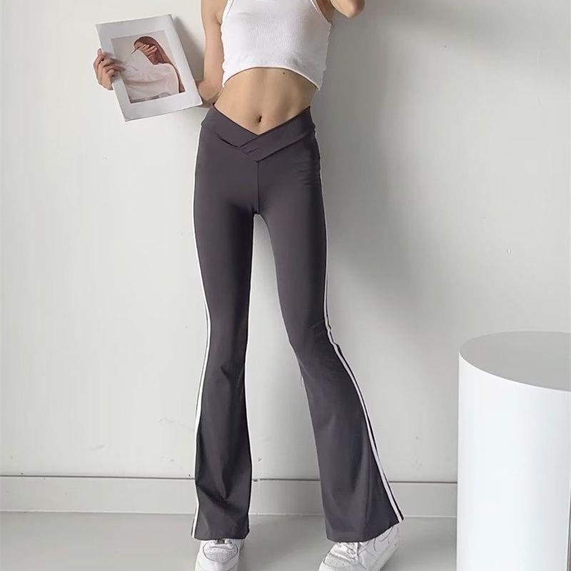 Women Sweatpants Striped Pants Trousers Loose Spring and Autumn Bell-Bottom Pants