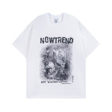Men T Shirt Vintage Skull Print Short Sleeve T-shirt