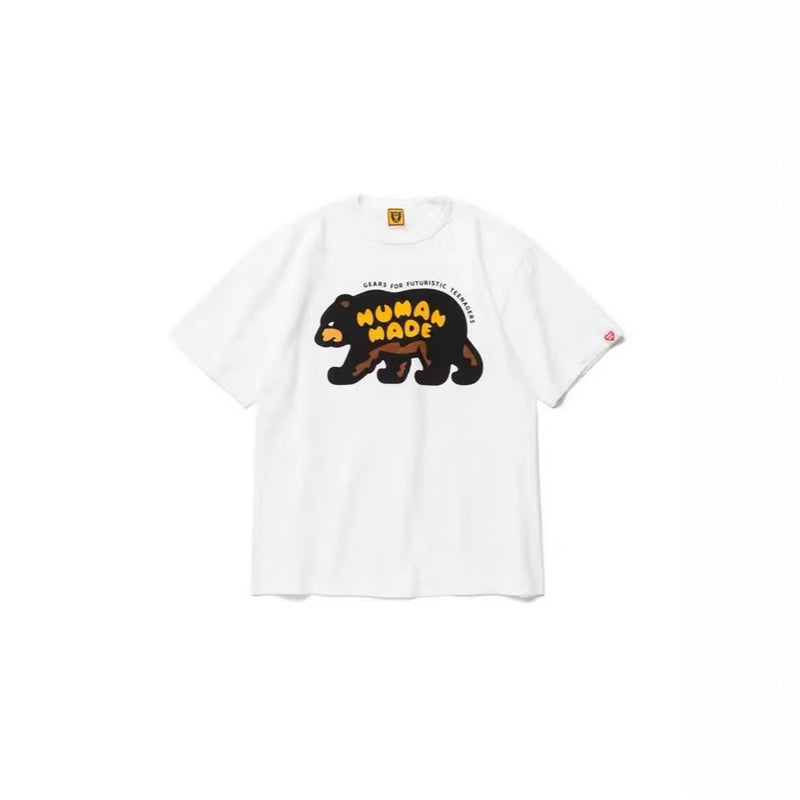 Men T-shirts Bear Loose Casual Short Sleeve T-Shirt